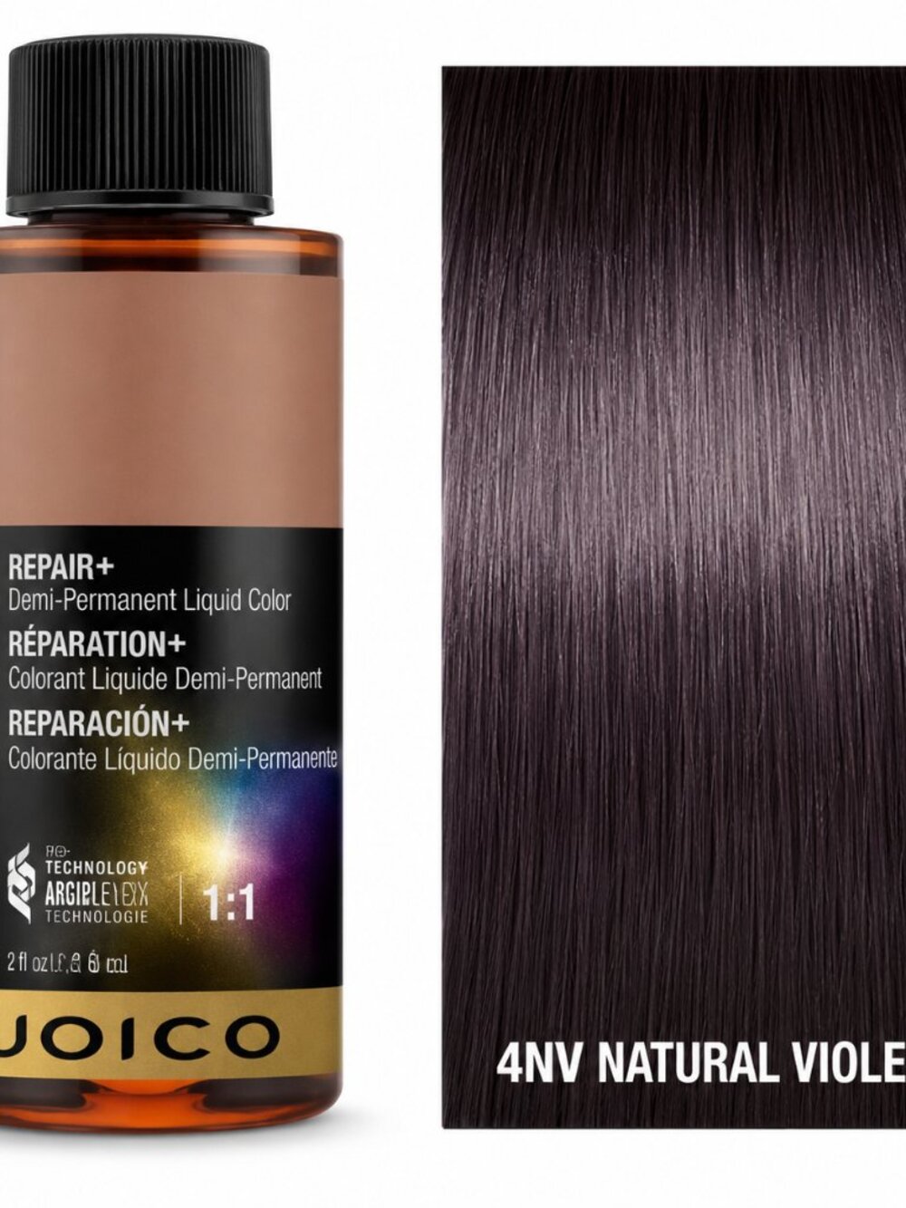 Joico LumiShine Demi-Permanent Liquid Color 4NV Natural Violet 2 oz